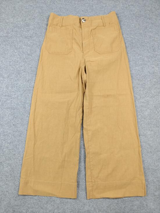 Maeve Pants - Maeve Pants Womens 31x25 Beige Khaki Wide-Leg Relaxed Flat Front Pockets